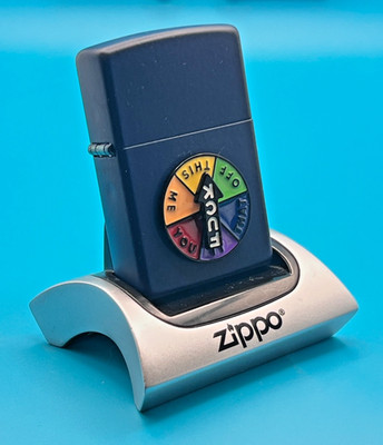 Brandneu Zippo Feuerzeug Unikat Retro SPINNING ARROW DECISION MAKER Blau Matt