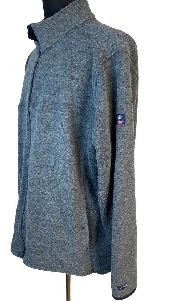 Tyndale FR Fleece Jacket Mens 2XL Gray Full Zip Flame Resistant Arc Rating USA - Image 2 of 4