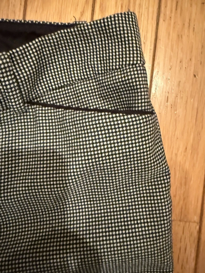 Pantalones de vestir The Limited Drew Fit talla 8 blanco y negro a cuadros tiro medio corte bootcut Foto 3 de 4