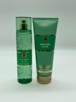 Bath & Body Works PISTACHIO GLAZE Fine Fragrance Mist & Cream Set of 2