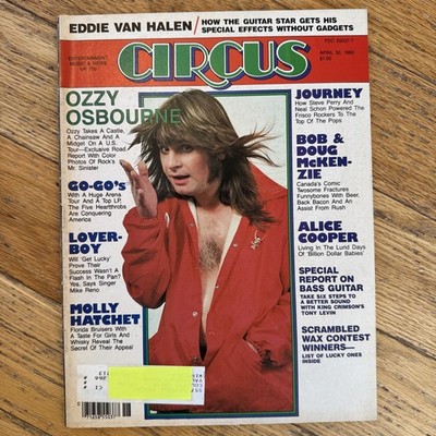 Circus Magazine Vintage Issue April 30 1982 Ozzy Osbourne + Steve Perry