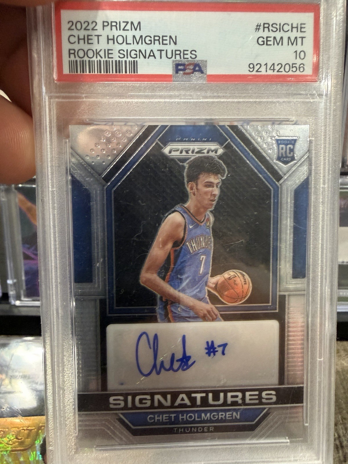 2022-23 Panini Prizm Rookie Signatures Chet Holmgren #RSI-CHE PSA GEM MINT 10