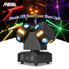 PAIDUN 120W LED RGBW 2 Arms Rotating Moving Head Laser Light Sound Activated DMX
