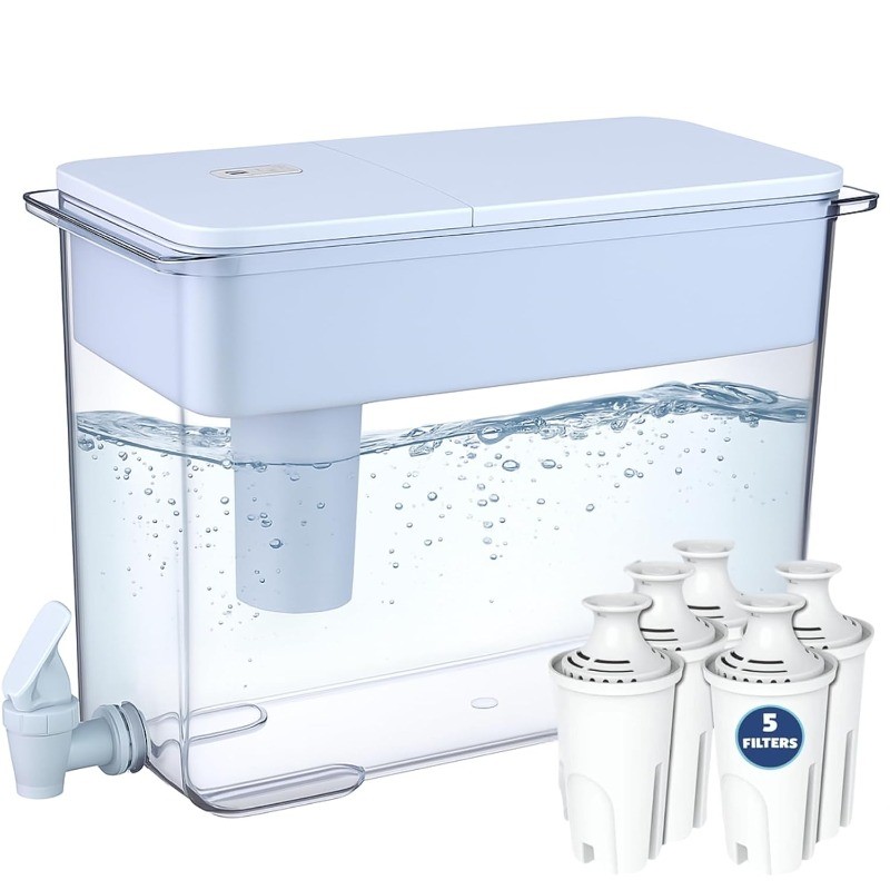 30-Cup Brita-Compatible Pitcher with 5 Filters & Electronic 