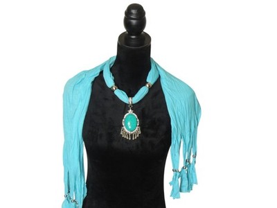 Pretty Angel Blue Pendant Scarf With Charms Jewelry Y2K Fashion Necklace