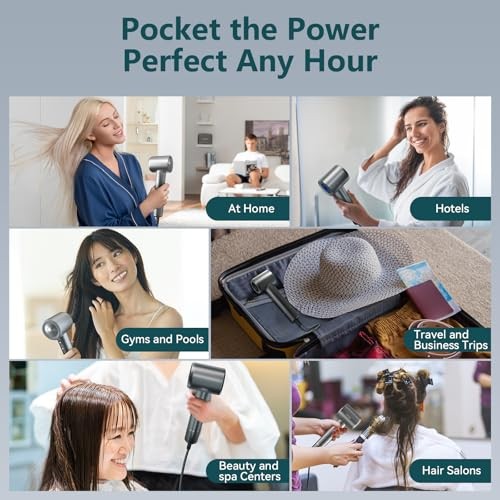 Hair Dryer, High Speed 180000 RPM Blow Dryer Fast Drying Negative Ionic Blow - Picture 7 of 7