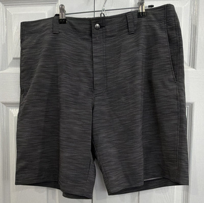 Callaway Men's Gray Herringbone Golf Chino Shorts Size 36 Flat Front Pockets