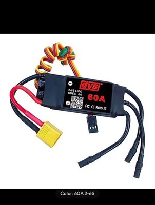 DYS 60A 2-6S Brushless ESC with 5V/6A SBEC XT60 & 3.5mm Plug Dys 60a Esc