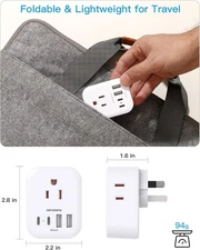 NWOT ISmart HANYCONY US to Australia NZ Power Plug Adapter 4 USB ports