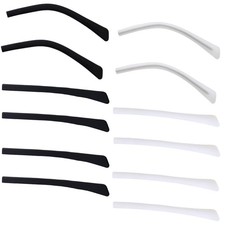 HENGKE 6 Pairs Eyeglass End Tips Soft Silicone Ear Sock 7 x 69 mm, Black