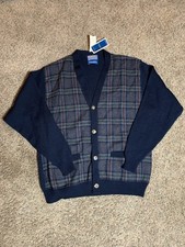 Vtg Pendleton Wool Cardigan Sweater Mens Large W/ Tags Blue Read