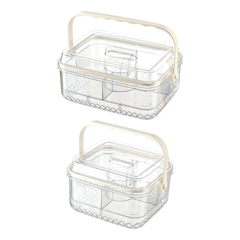 Square Storage Bin 5 Individual Cells Sealed Cover Chilling Base For Fruits