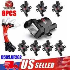 8 Set Round Ignition Coil and Spark Plug Wire For GMC Chevy Silverado 1500 5.3L
