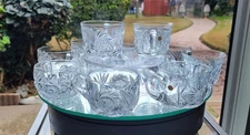 LOT of 10 American Brilliant Cut Glass Punch Cups Various Patterns ABP Excellent