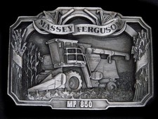 UB01170 NOS VINTAGE 1986  MASSEY FERGUSON MF 850  TRACTOR PEWTER BELT BUCKLE