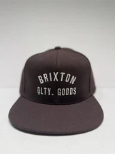 Brixton Quality Goods Netplus Flat-Brim Dark Brown Trucker Snapback Hat Cap NICE