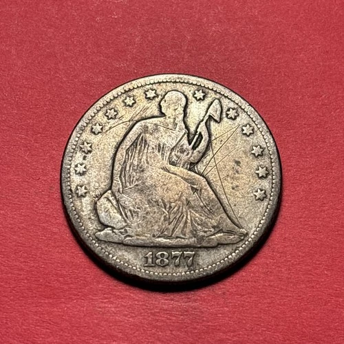 (1) Beautiful Antique 1877-S Seated Liberty Half Dollar VG-VERY GOOD DETAILS
