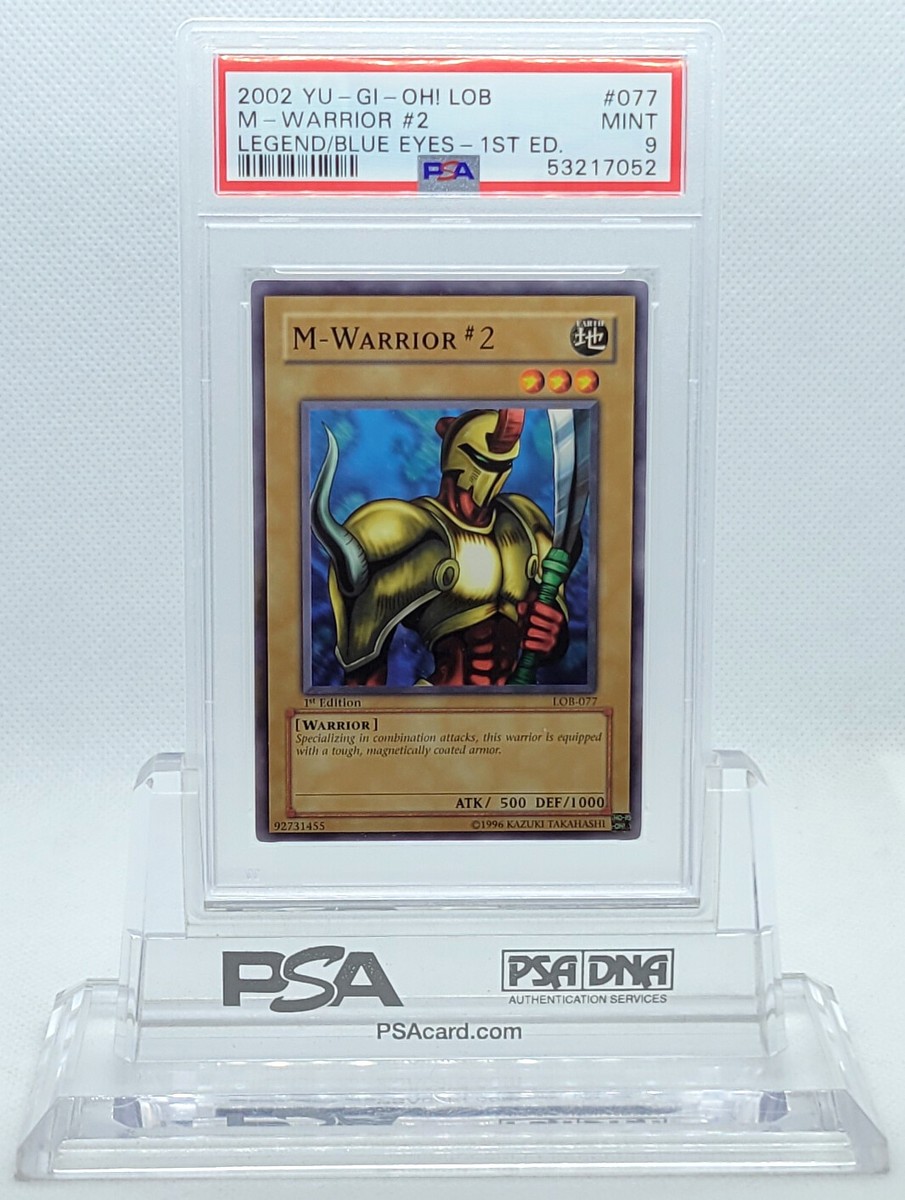 YUGIOH LEGEND OF BLUE EYES 1ST ED LOB-077 M-WARRIOR #2 PSA 9 MINT