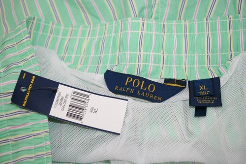 Polo Ralph Lauren Stripe Green Swim Trunks Board Shorts Mens Size XL Summer NEW - Picture 8 of 9