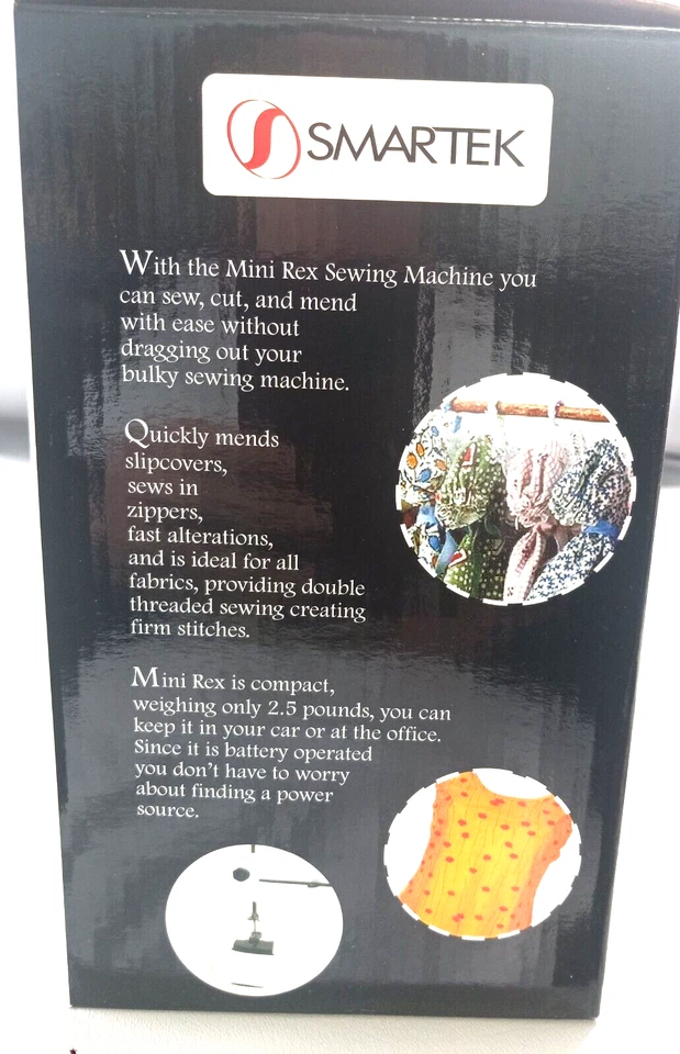 Smartek Mini Rex Cordless/Cord Sewing Machine Model RX-05W White - Image 4 of 4