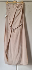 New Brunello Cucinelli nude beige silk strapless dress with leather belt M