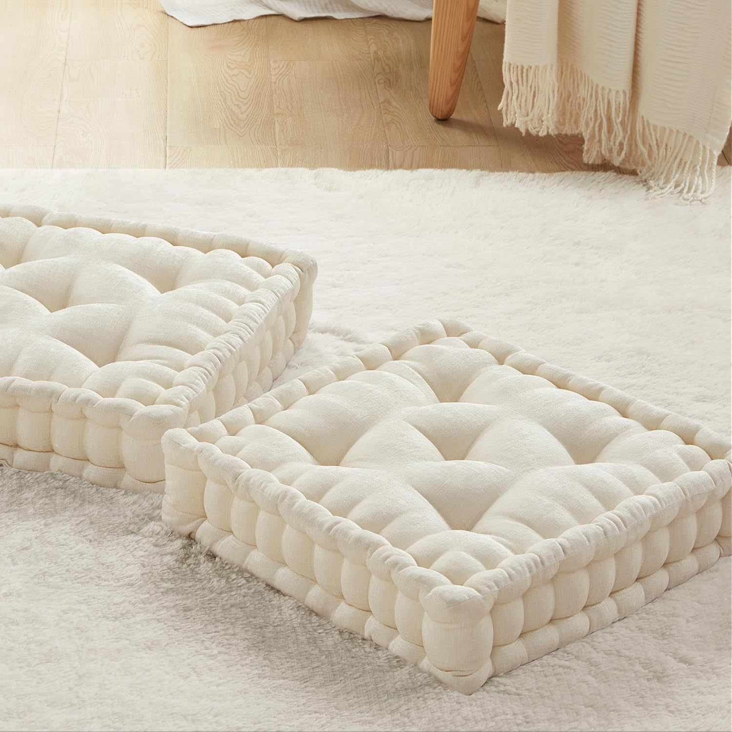 INNA Meditation Floor Pillow, Large Pillows Seating for Adults, Tufted Thick Che