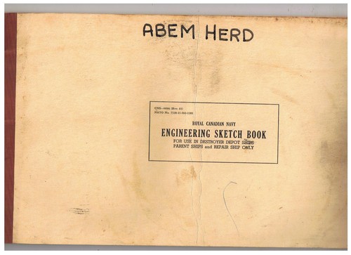 Royal Canadian Navy Engineering Sketch Book 1960s