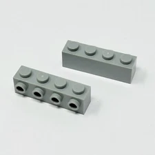 30414 LEGO Parts Brick Modified 1x4 w/ 4 Stud On 1 Side LIGHT BLUISH GRAY (2)
