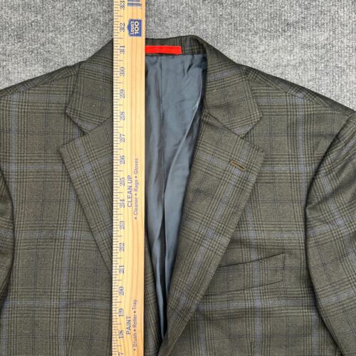 ISAIA Blazer Mens 38 8R Glen Plaid Wool Check Sport Coat Jacket Green *FLAWS* - Picture 11 of 23