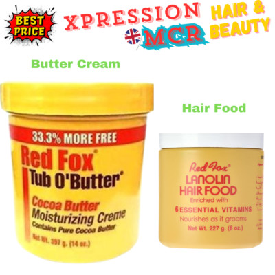 Red Fox Tub Kakaobutter Feuchtigkeitscreme - Lebensmittel 8 - 14 Unzen UK Verkäufer