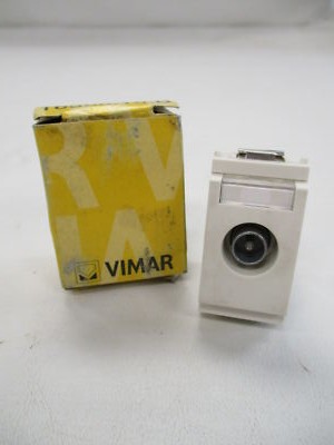 VIMAR TV-RD-SAT THROUGH LINE SOCKET W/ MALE CONNECTOR OUTLET 16306.10.B BOAT