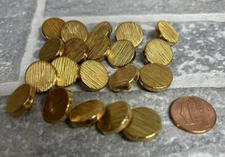 Vintage Buttons Gold Tone Textured Round Shank NOS  5/8" Lot of 20