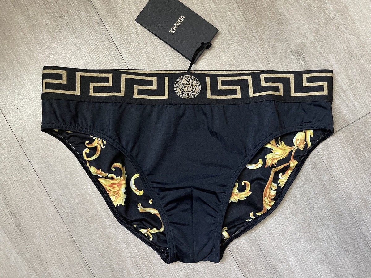 VERSACE メンズ水着 サイズ4 NWT Versace Mens Greca Border Swim Brief Black Size 5 Medium | eBay