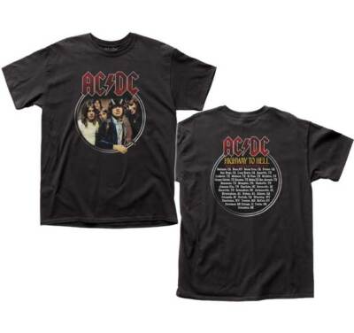 AC/DC Highway to Hell Tour Classic Rock Heavy Metal Music Band T Shirt ACDC53