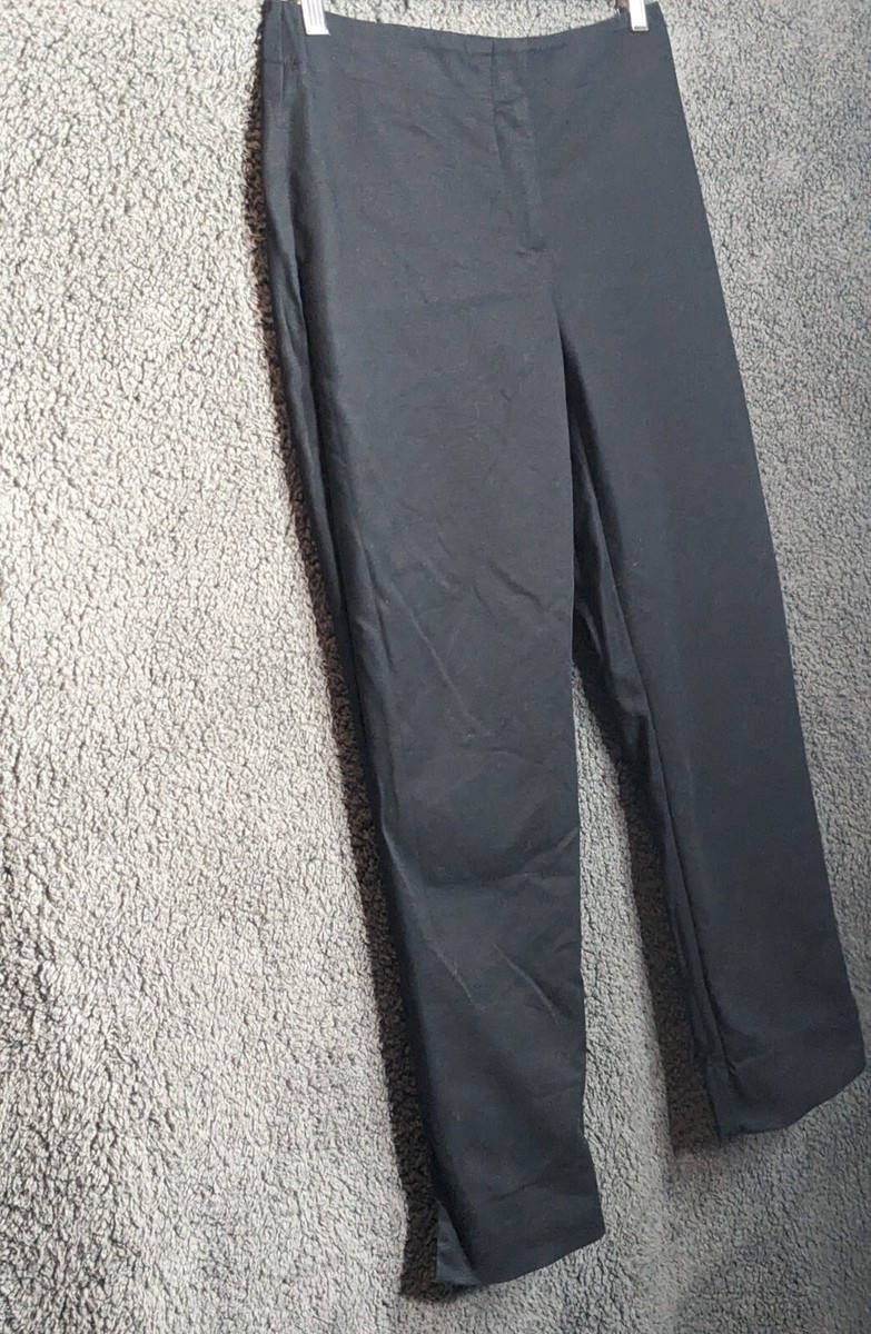 Chicos Pants Womens Black Split Side Seam Hem Rear Pocket Dressy Cotton  Office