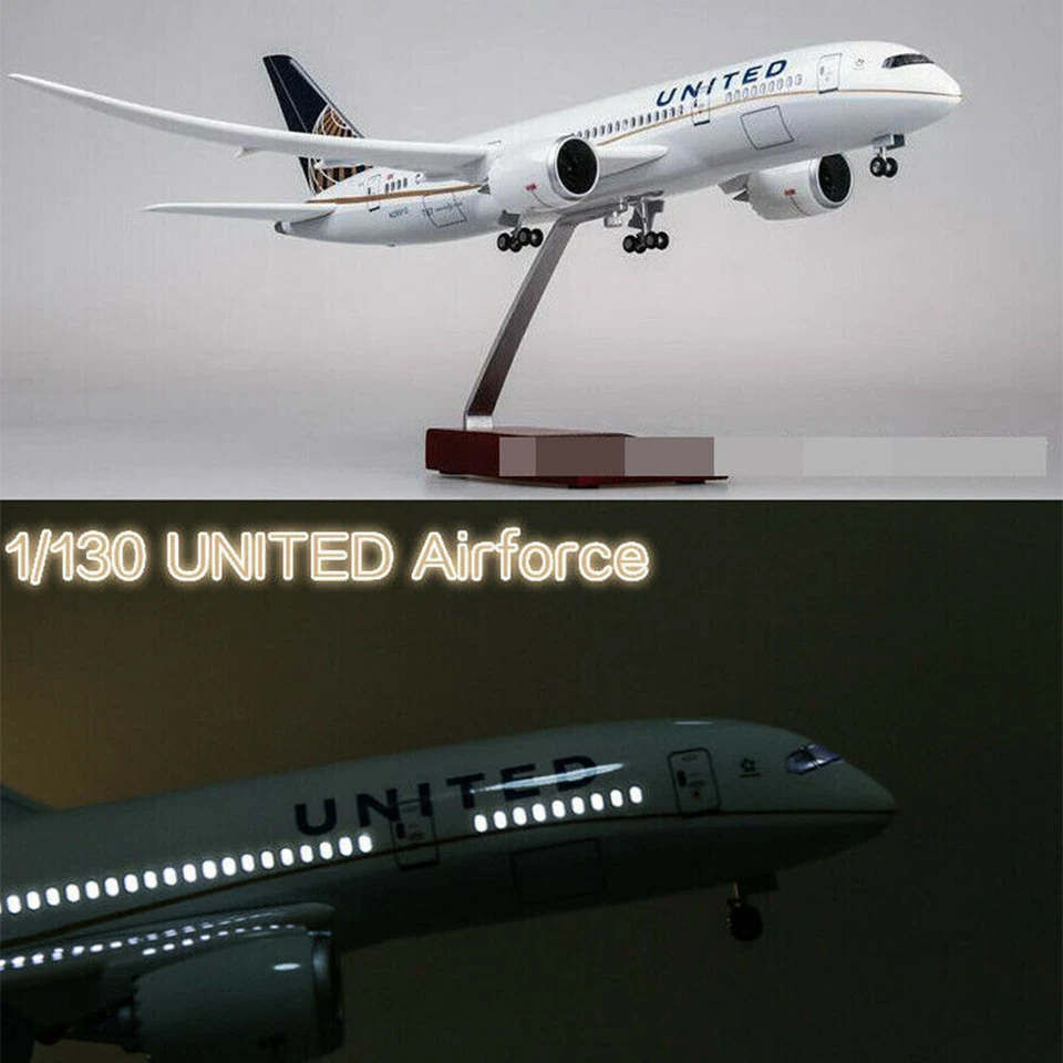 18 inch B787 Airplane Model American United Airlines with LED Light Wheel Gifts - Image 4 of 4