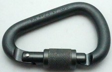 Petzl Attache Locking Carabiner Round Screw Lock Pear Shaped Military Green