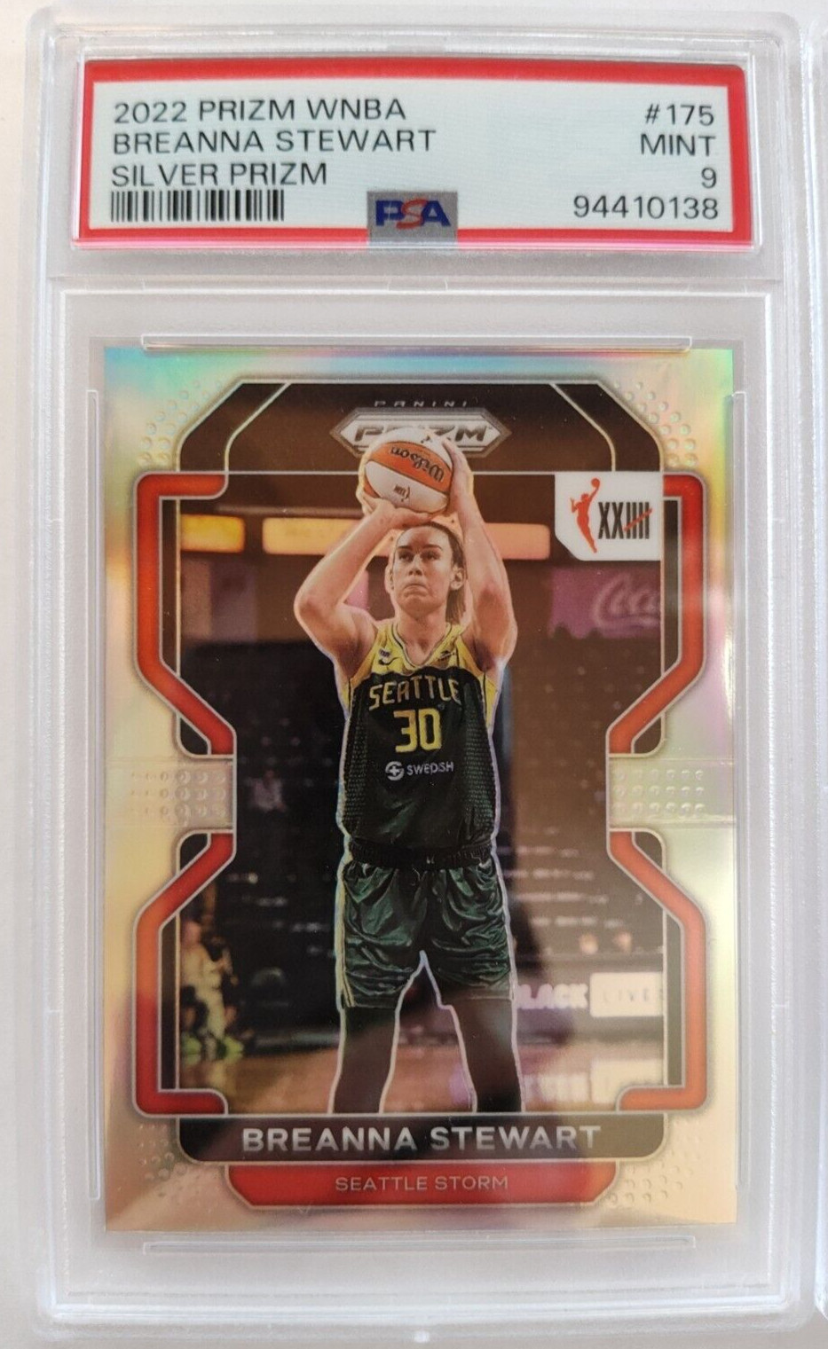 2022 Prizm WNBA Breanna Stewart SILVER #175 PSA 9 view 1