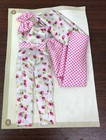 Handmade 11.5" Doll Clothes Custom Strawberry Print Jumpsuit Shawl