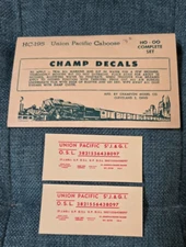 Champ Decals HO Scale HC-195 Union Pacific (red Lettering) Caboose