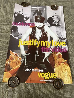 135 MADONNA JUSTIFY MY LOVE Record Store PROMO POSTER 1990 VOGUE
