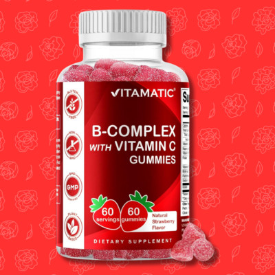 Vitamatic Vitamin B Complex Gummies with Vitamin C & Inositol - 60 Gummies