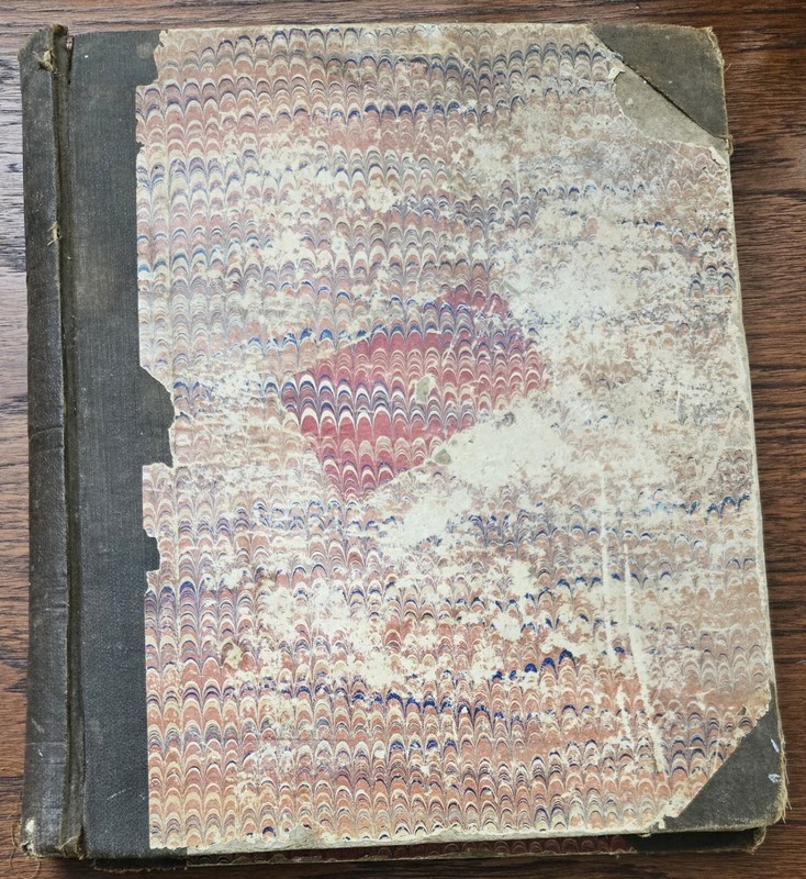 1885 "Mark Twain Scrapbook", California news/mag clippings, 102 pages, 10X12"