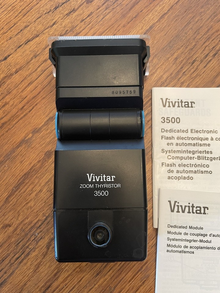 Vivitar Zoom Thyristor 3500 Hot Shoe Camera Flash For Pentax ME Super