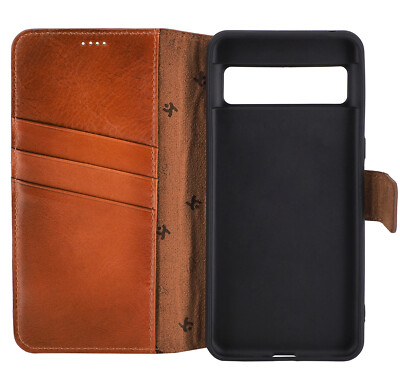 Suncase Custodia In Vera Pelle Per IPhone 12 Mini (5,4'') - Marrone Anticato, Con Porta Carte E Chiusura Magnetica - 2