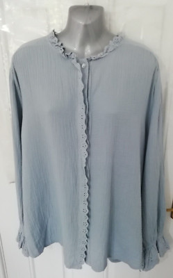 Sudar Babe Made in Italy Altrosa/Grau Crinkle Lagenlook Long Bluse Top NEU