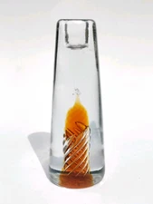 Blenko Air Twist Honey Candle Holder Candlestick #6824