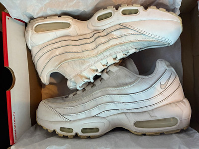 Nike Air Max 95 Essential Triple White Men's Low Top Sneakers US 9 CT1268-100