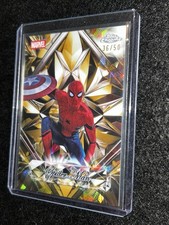 2025 Topps Chrome Sapphire Marvel Studio Spider-Man Gold Sapphire Selezioni /50