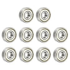 10 Pcs 627ZZ Deep Groove Ball Bearings, 7x22x7mm Double Shield Bearing